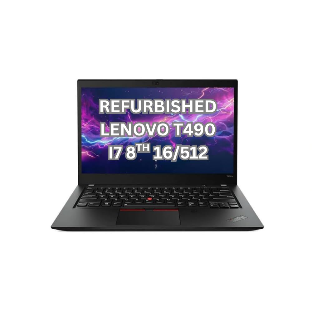 Certified ThinkPad T490 InteI Core i7 8th Gen Processor 14-inch Full HD (512GB SSD/16GB RAM/Win 10 pro) Thin & Sleek, Laptop (Clean & Tested)