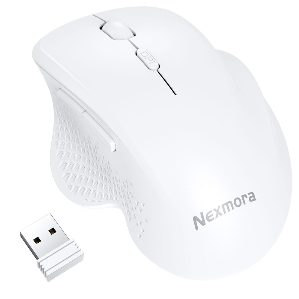 Wireless Bluetooth Mouse, High Accuracy & Ultra Quiet, Forward/Back Button, USB Rechargeable, Small, Lightweight, Durable, 3-Level DPI Switching (800/1200/1600), 2.4 GHz, Silent, Power Saving Model