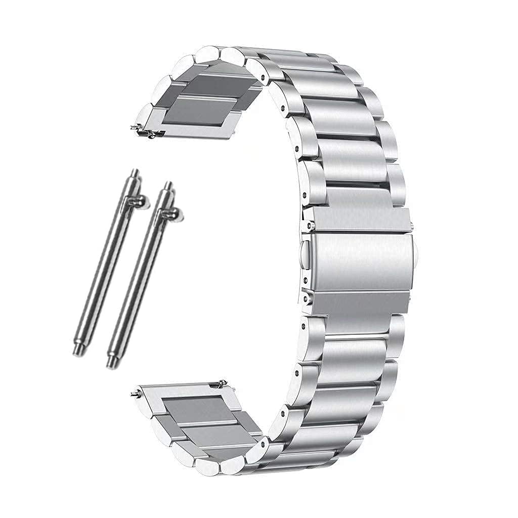 ADAMO Stainless Steel Strap Heavy Metal Chain Band for Men and Women with Matte Polish and Multiple Colors and Sizes 20mm and 22mm (Color and Size Options Below) replacement strap Chain for all Smartwatches & Analog Watches (Please measure size before ordering. Instructions to measure in Images)