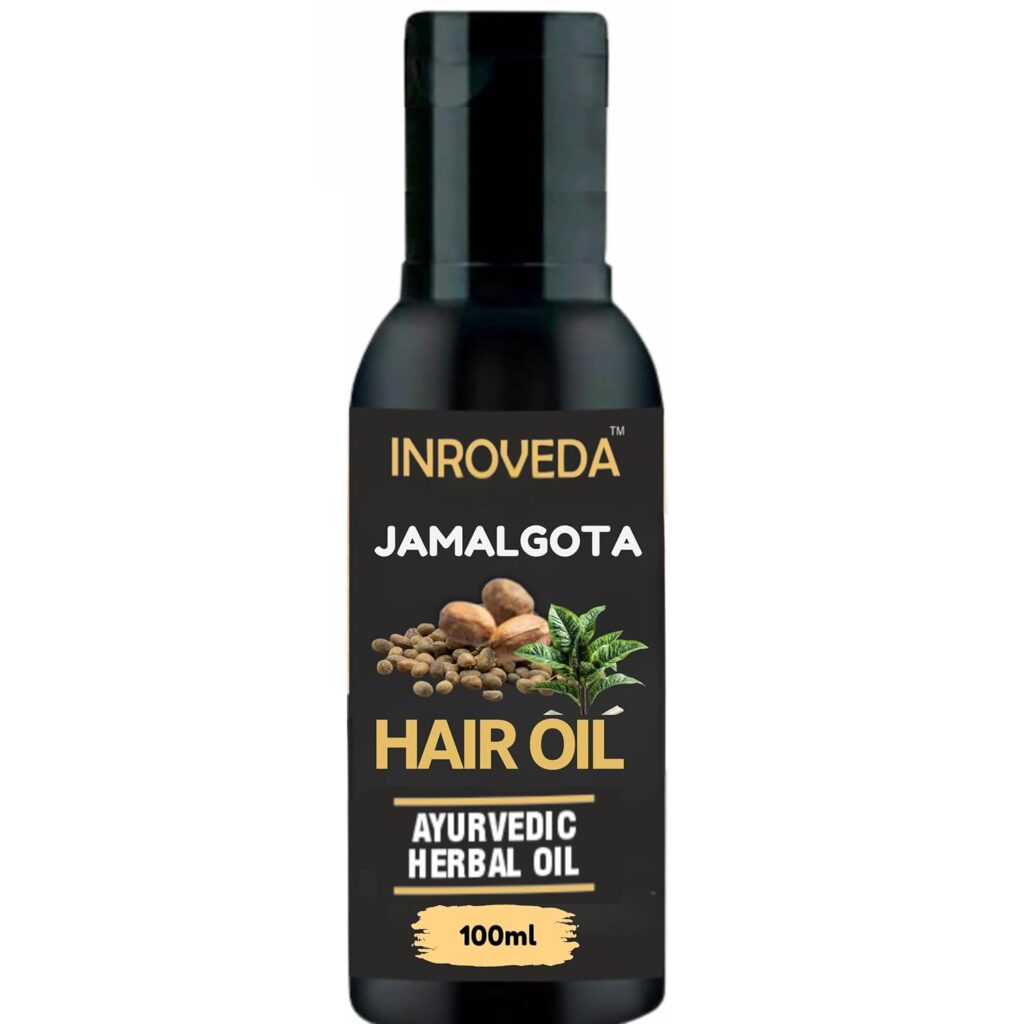 Inproveda Jamalgota Hair Growth Oil for Men & Women | Ayurvedic Hairs Growth Oil | With Amla, Yastimadhu, Camphor, Rosemary, Jatamansi & Bhringraj - 100ml