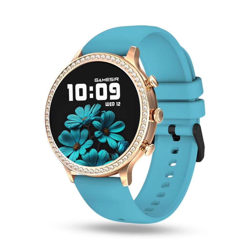 GameSir Luxury Round Dial GEN 12 Smart Watch 1.69" AMOLED Display with High Resolutions Bluetooth Calling Multiple Watch Faces & Sports Mode Newest & Smartwatch for Women & Men (Sky Blue)