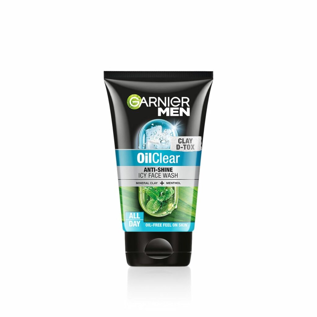 Garnier Men, Face Wash, Balances Oil Level in Skin, OilClear Clay D-Tox, 150 g