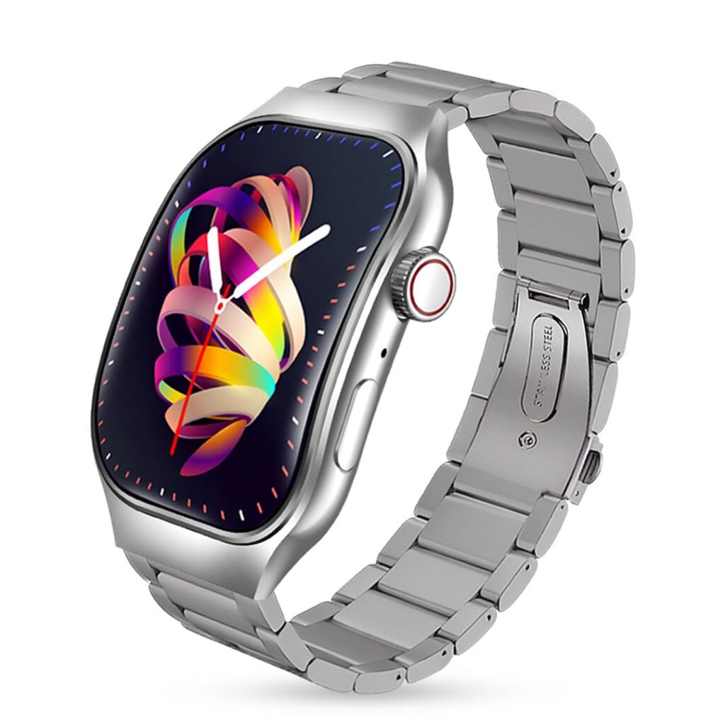 GameSir Newly Launched Fitrivo SmartWatch 2.01" Curved AMOLED Display, Bluetooth Calling, IP67, 100+ Watch Faces, Crown Control, 100+ Sports Modes, Health Tracking for Men & Women (Metal Silver)