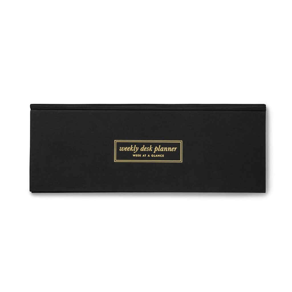 Weekly Desk Planner Charcoal, 60 tear off sheets each, Printed Hardbound Notepad, 10.5 x 28 cms, Keyboard Size, Black