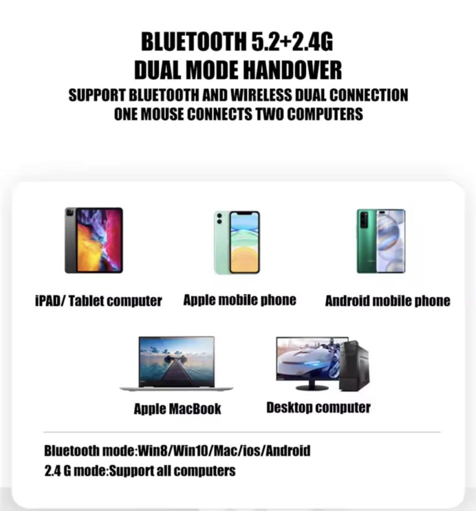 Printme Wireless RGB Mouse with USB Receiver, Rechargeable, Silent Click, and 3 - Speed DPI Adjustable, Gaming and Office Use, Compatible with Laptop, Mac, iPad (Black)