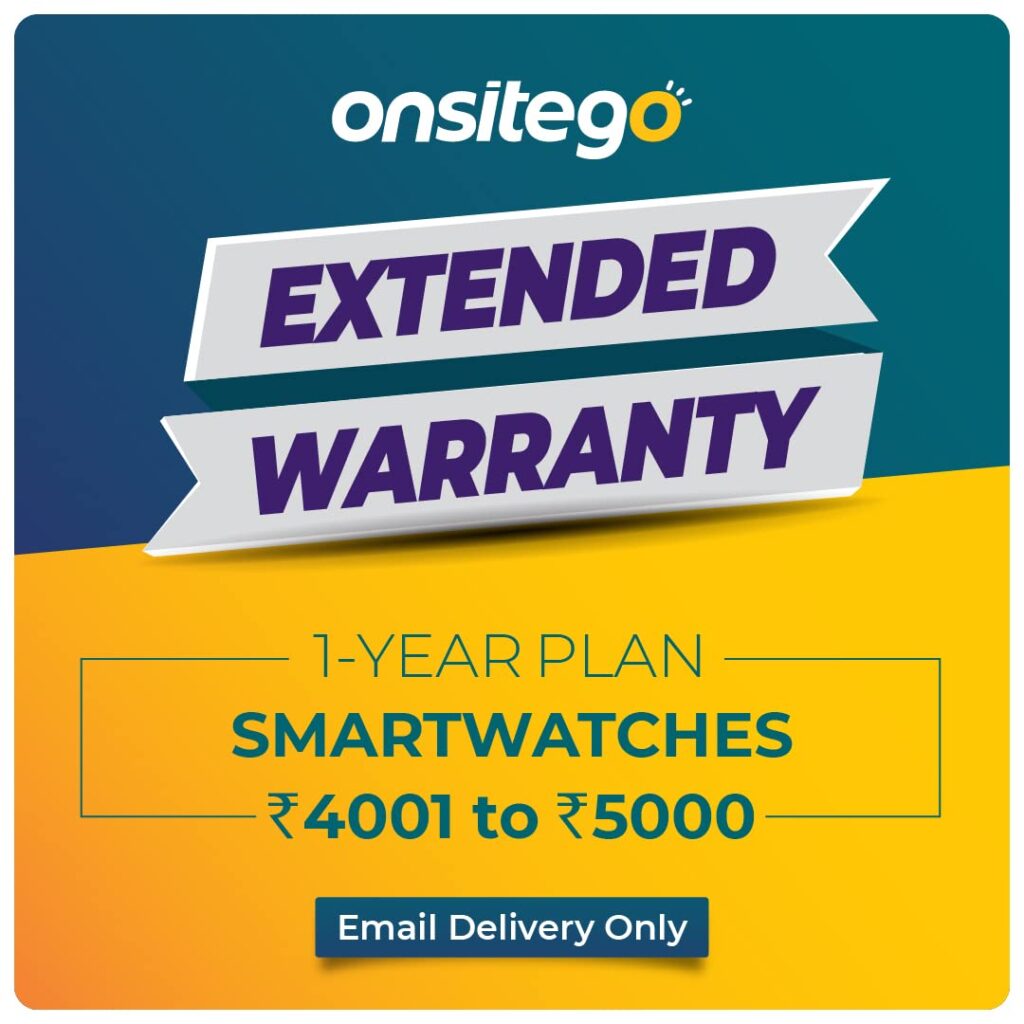 Onsitego 1 Year Extended Warranty for Smartwatches from Rs. 4001-5000 (Email Delivery - No Physical Kit)