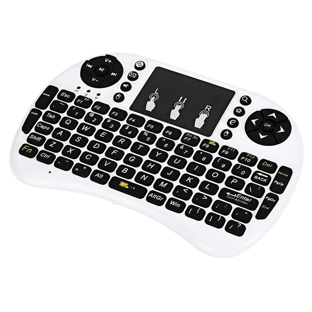 2.4GHz Mini Wireless QWERTY Keyboard Touchpad Handheld English Version White