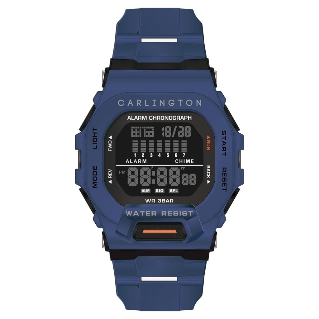 Carlington Digital Sports Watch, Dual Time, Alarm, Calendar, Stopwatch, Water-Resistant, Shock-Resistant, Back Light Display. The Perfect Watch for Men - CT 2106