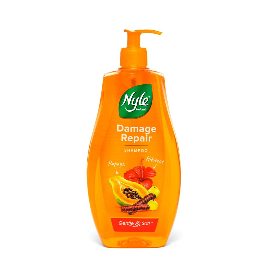 Nyle Naturals Damage Repair Anti Hairfall Shampoo, With Shikakai And Hibiscus,Gentle and soft shampoo, PH balanced and Paraben free, For Men and Women, 400ml
