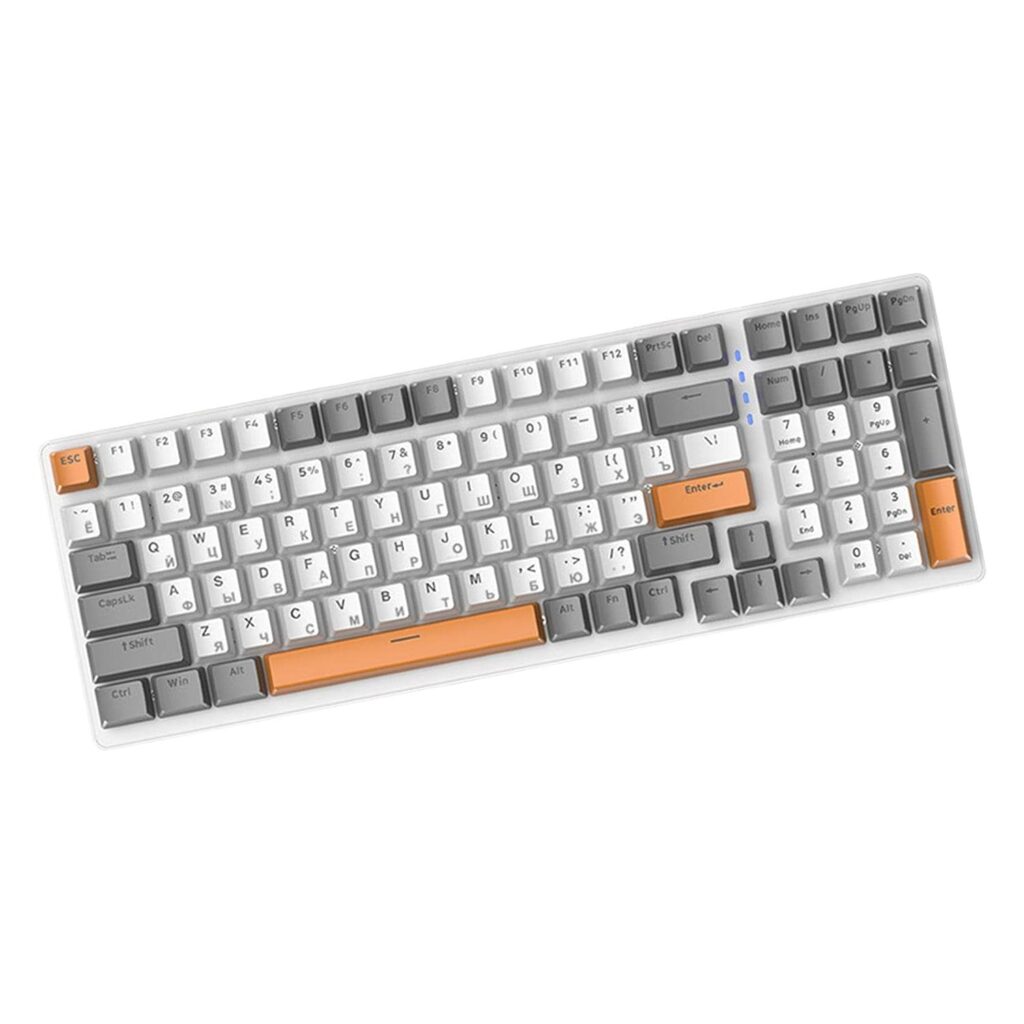 predolo Russian Mechanical Gaming Keyboard 100 Keys, Ergonomics,RGB, Backlit, USB Wired Plug and Play Durable Portable 98% Allocation for PC Laptop, Style E