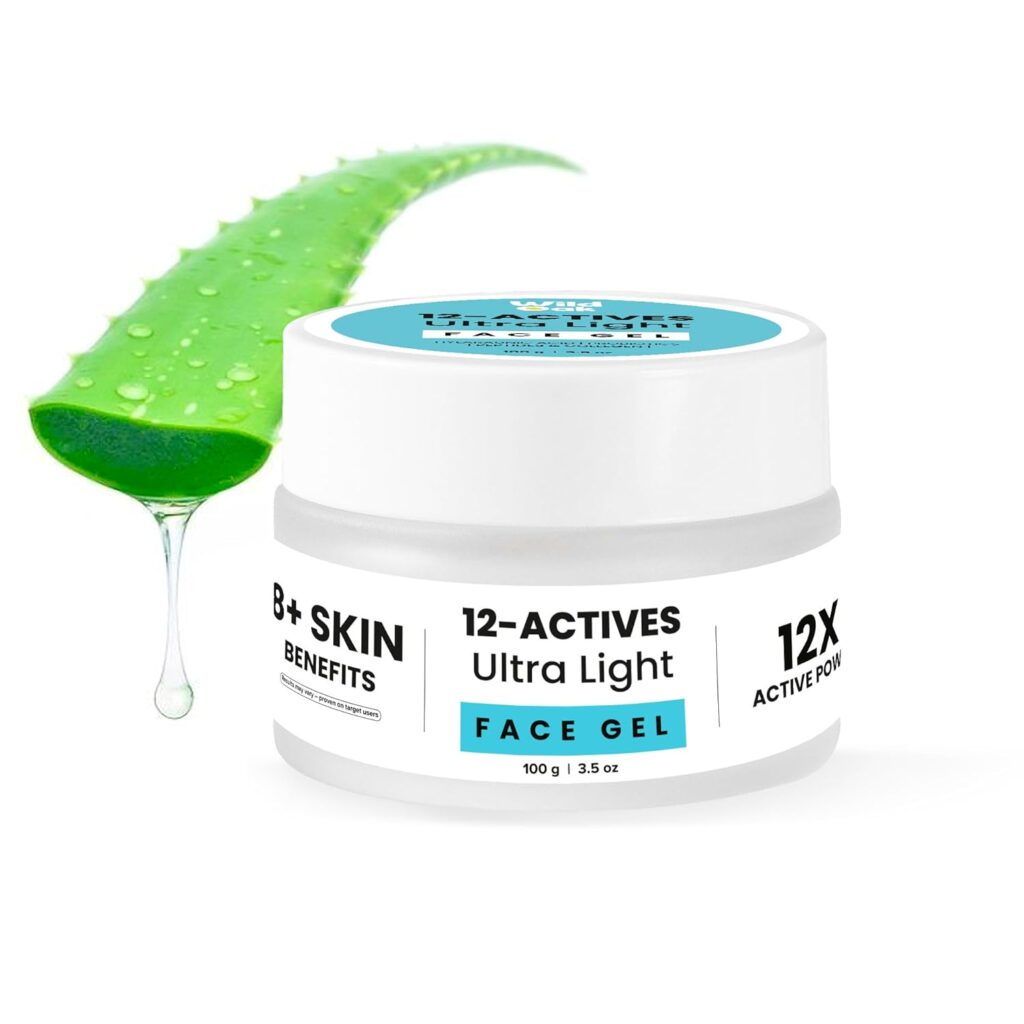 WildOak Oil-Free Face Gel Moisturizer | 100gm | With Retinol, Collagen, Hyaluronic Acid, Turmeric, Probiotics, Rice Water & Ceramides | For Oily Skin, Glow, Fine Lines, Pore Reduction & Barrier Repair