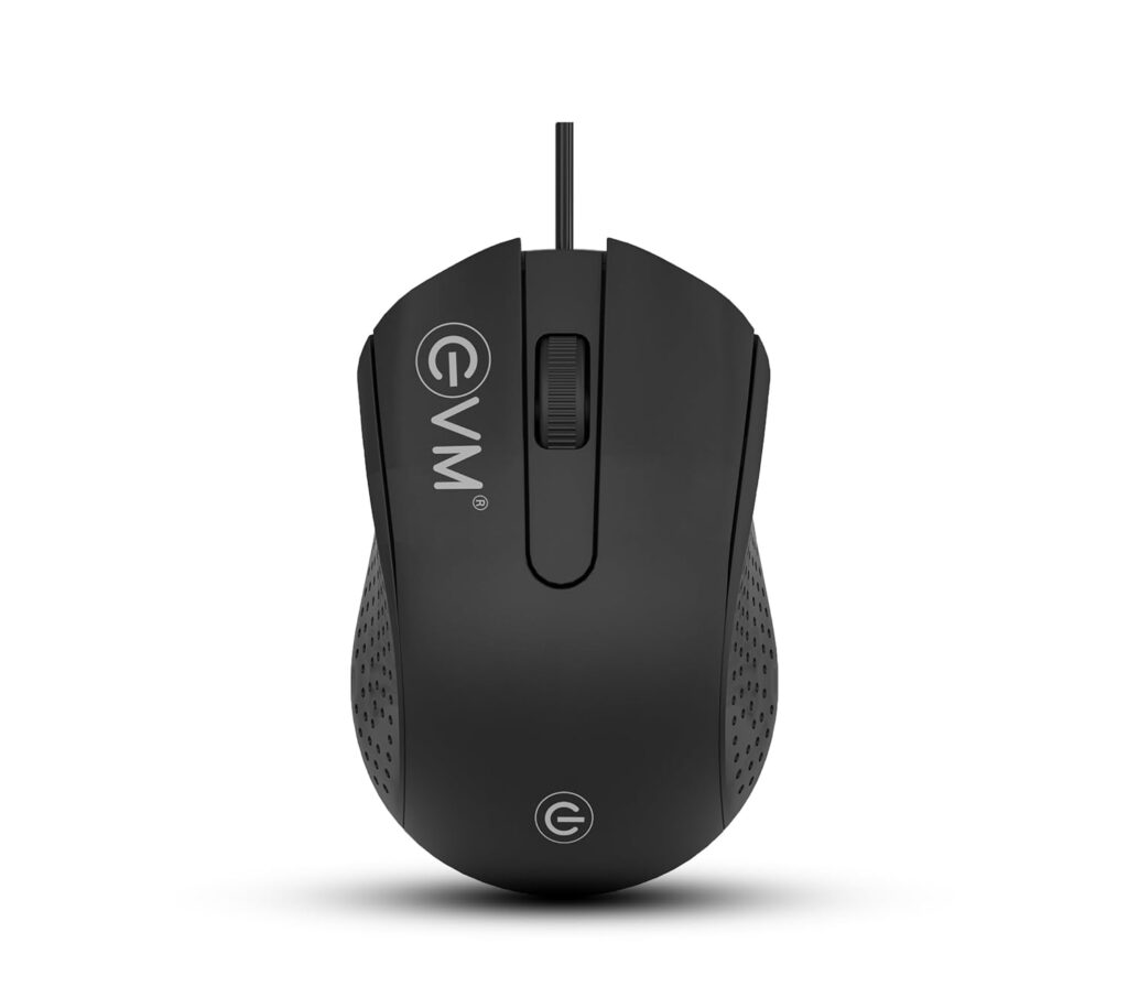 EVM M081 Wired Office Mouse,1000 DPI Optical Sensor,USB Plug & Play,1.3m Cable, Anti-Grip Ergonomic Design,Black - 1 Year Warranty (M081)