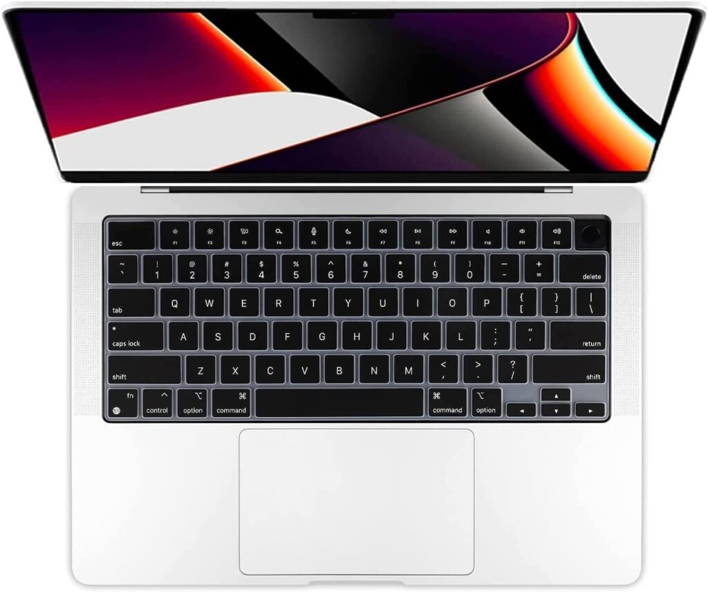 RAYA Keyboard Cover for 2025-2021 MacBook Air 13 inch [A3240 A3113 A2681] & MacBook Air 15 inch 2025-2021 [A3241 A3114 A2941] M4 M3 M2 Chip Dust-Proof Keyboard Skin Protector (Black)