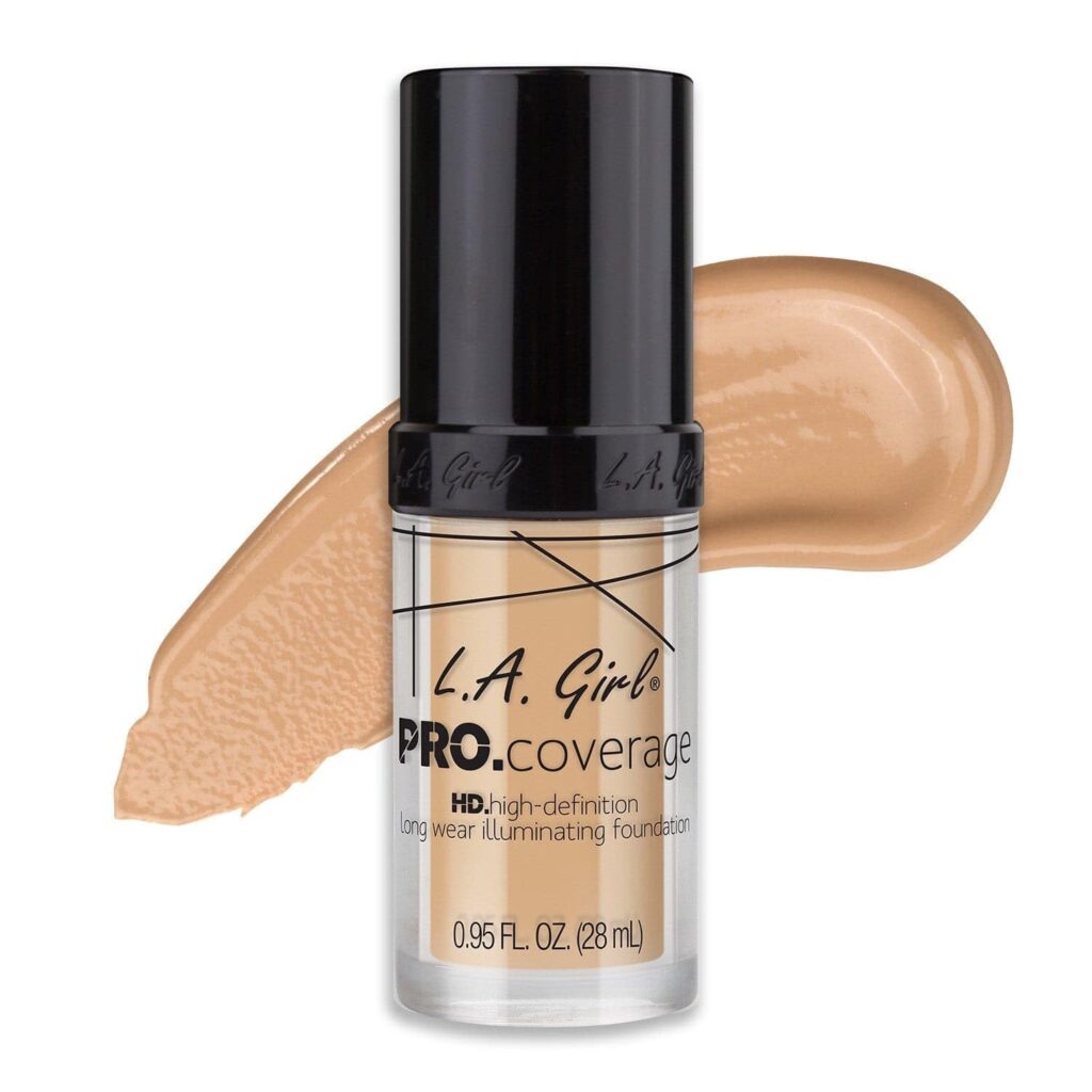 L.A. Girl PRO Coverage Illuminating Foundation – Dewy Finish Liquid Makeup for Glowing Skin, Long-Lasting & Hydrating Base for Dry to Normal Indian Skin, 28ml (Fair)