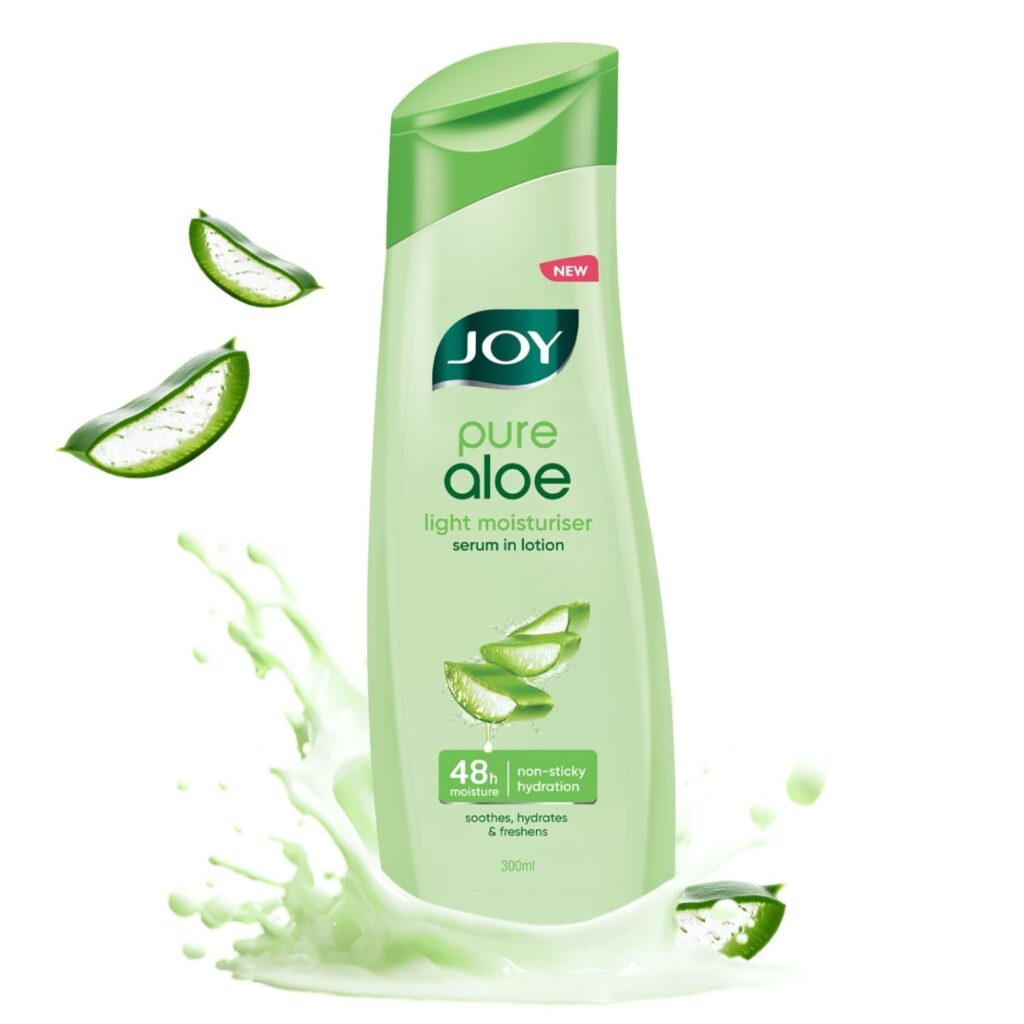 Joy Pure Aloe Light Moisturising Body Lotion 300ml | 48 Hour Moisture | Soothes, Hydrates & Freshens | Ideal for Summers | For All Skin Types | Lightweight, Non Sticky & Non Greasy