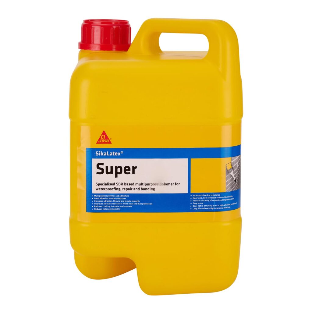 SIKA – Multipurpose repair polymer – SikaLatex Super – Ideal for waterproofing, bonding and repairing – Easy to use – Crack-reducing – 5 kg – White