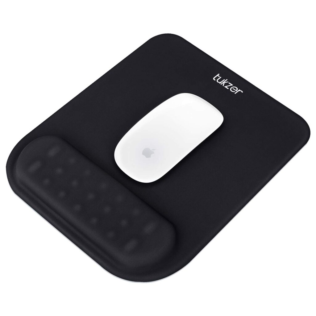 Tukzer Gel Mouse Pad Wrist Rest Memory-Foam Ergonomic Mousepad| Cushion Wrist Support & Pain Relief| Suitable for Gaming, Computer, Laptop, Home & Office Non-Slip Rubber Base (Black Quartz)