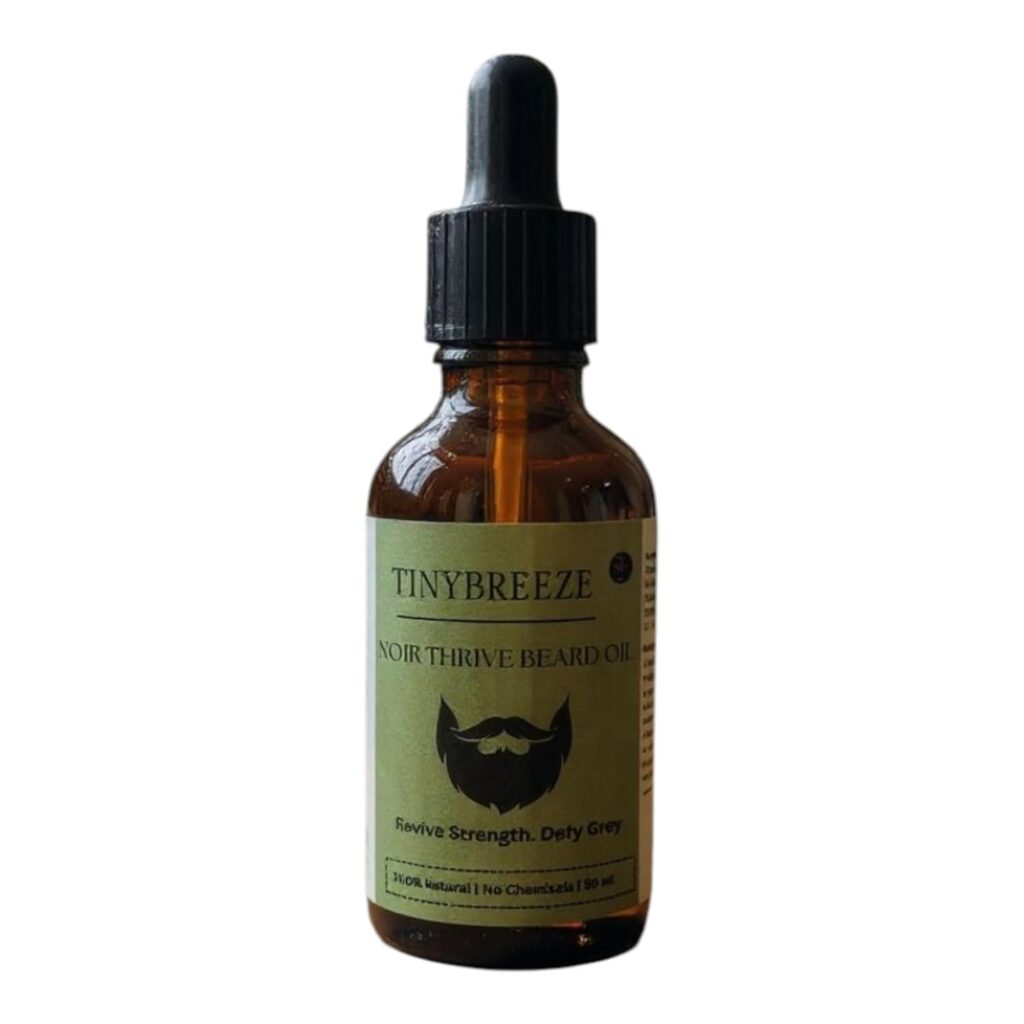 TinyBreeze NOIR THRIVE Beard Oil - Thickness | Natural Conditioning – 50 ml | With Bhringraj, Rosemary, Amla & Vitamin E | Paraben-Free | Cruelty-Free