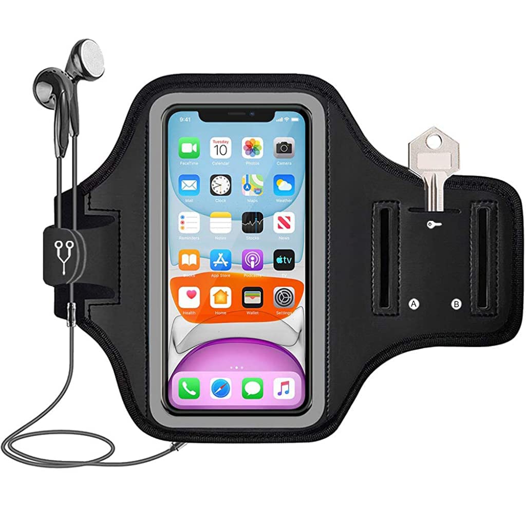 ZORBES® Armband for Mobile Phone Running, Waterproof Phone Holder for Running for iPhone 14 Pro Max, iPhone 13 Pro Max, Elastic Arm Band with Card Holder