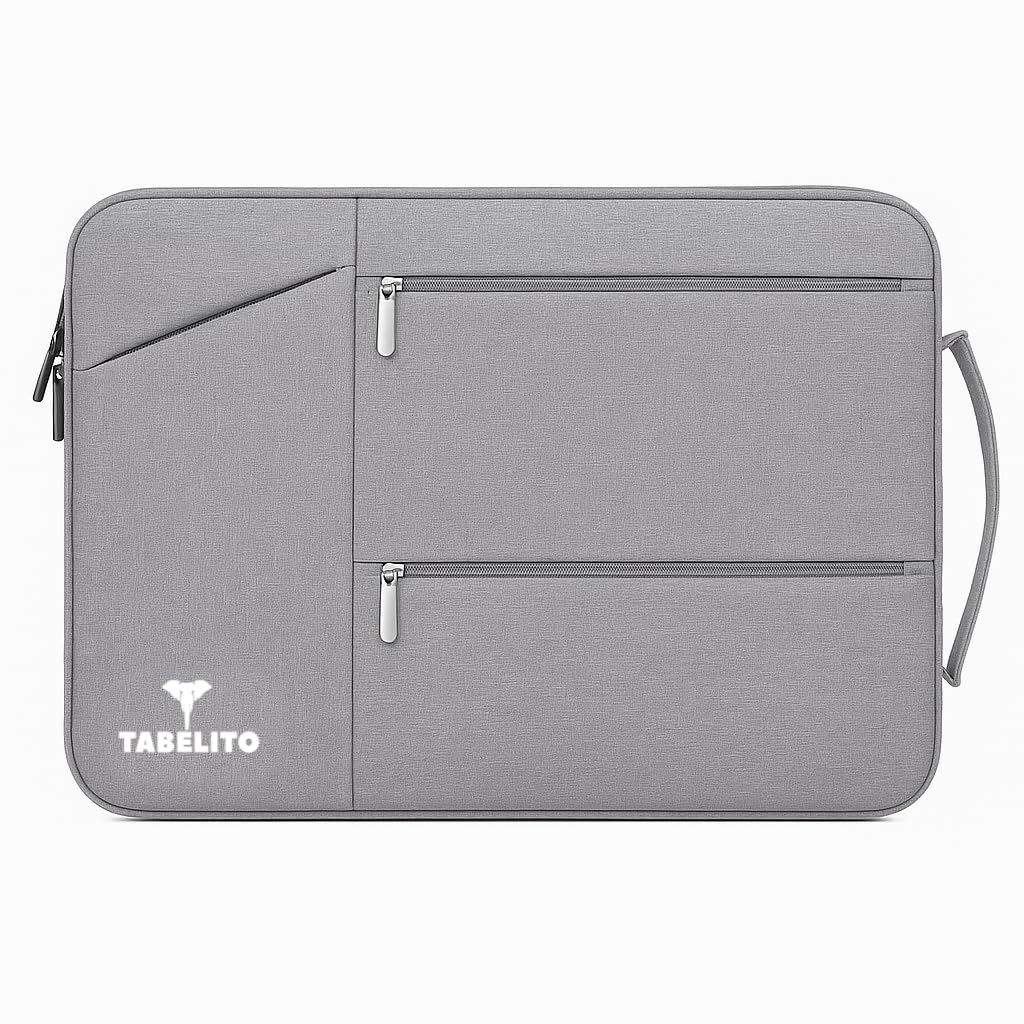 Tabelito Nylon, Pearl Cotton Hybrid Laptop Bag Sleeve Case Cover Pouch for laptops (Grey, 15.6 Inches/39.6Cm)