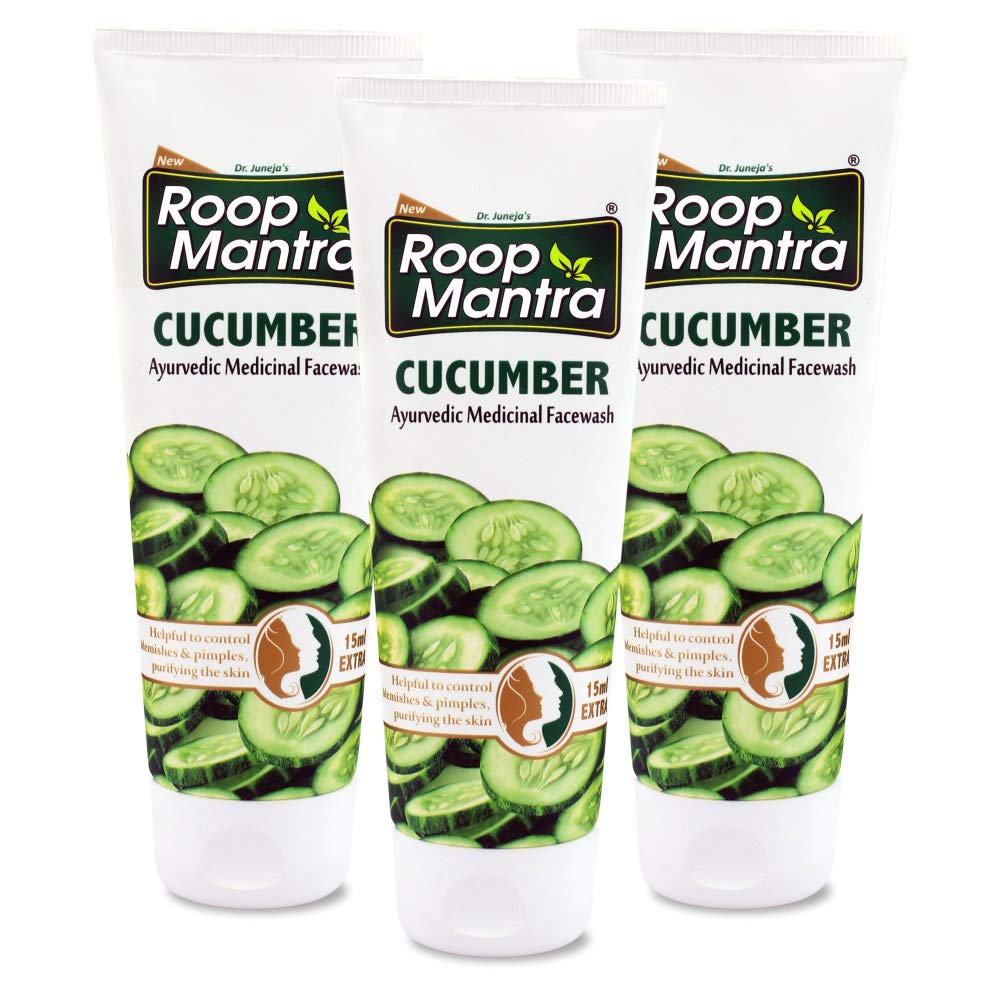 Roop Mantra Cucumber Face Wash 115ml (Herbal Face Wash for All) (Pack of 3, 115ml)