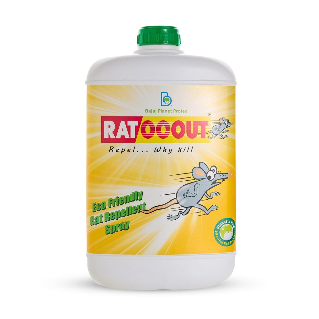 India’s 1st Smell Based Rat Repellent Spray, Natural Essential Oils Based Barrier Drives Rats Out & Blocks Re-Entry, Non-Toxic, Kid & Pet Safe for Home, Kitchen, Car Engine, Warehouse, 5L