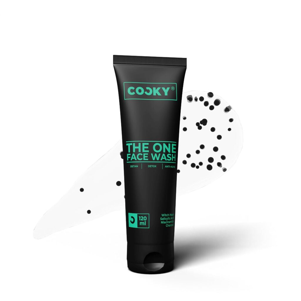 Cocky - The One Face Wash for Men | All-in-One Deep Cleansing, De-Tan, Detox, Anti-Acne | Powered by Witch Hazel, Salicylic Acid, Niacinamide & Charcoal Beads | Sulphate & Paraben Free | Mild Luxe Fragrance | 120 ml