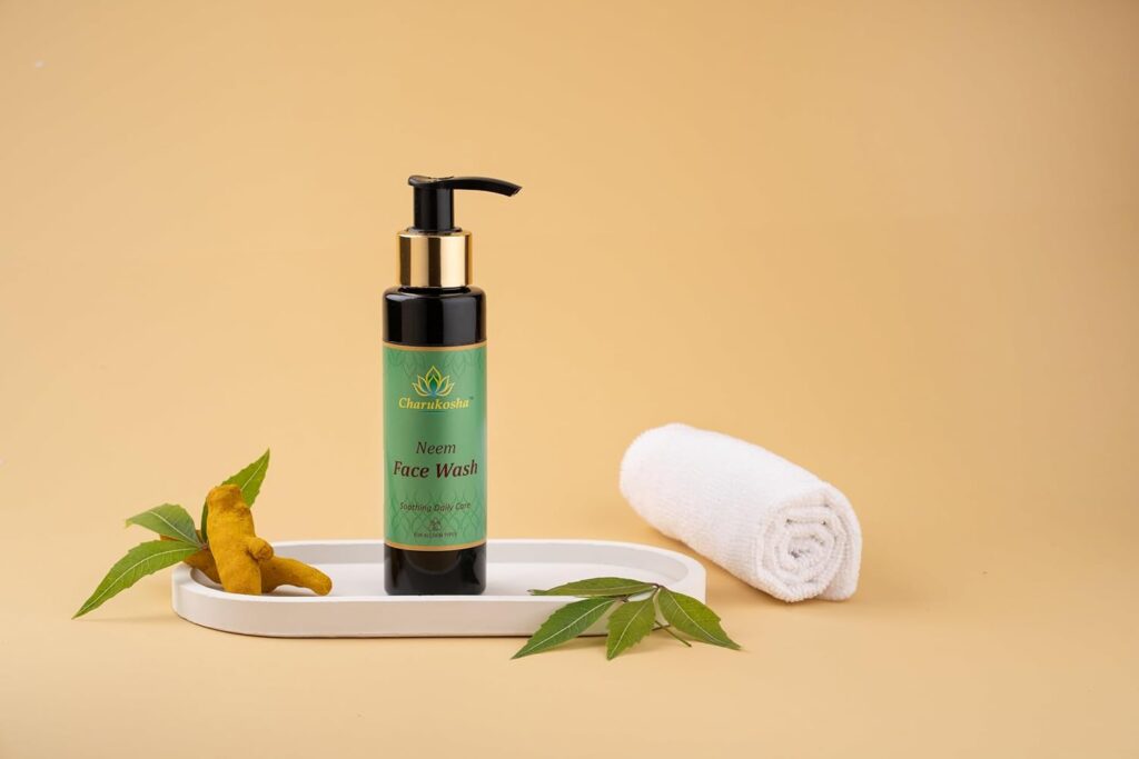 Charukosha Neem Face Wash | Herbal Face Cleanser | Ayurvedic Skin Care | Acne Control and Oil Balancing Formula | Deep Pore Cleansing | Paraben Free (90ml) (Pack of 3)