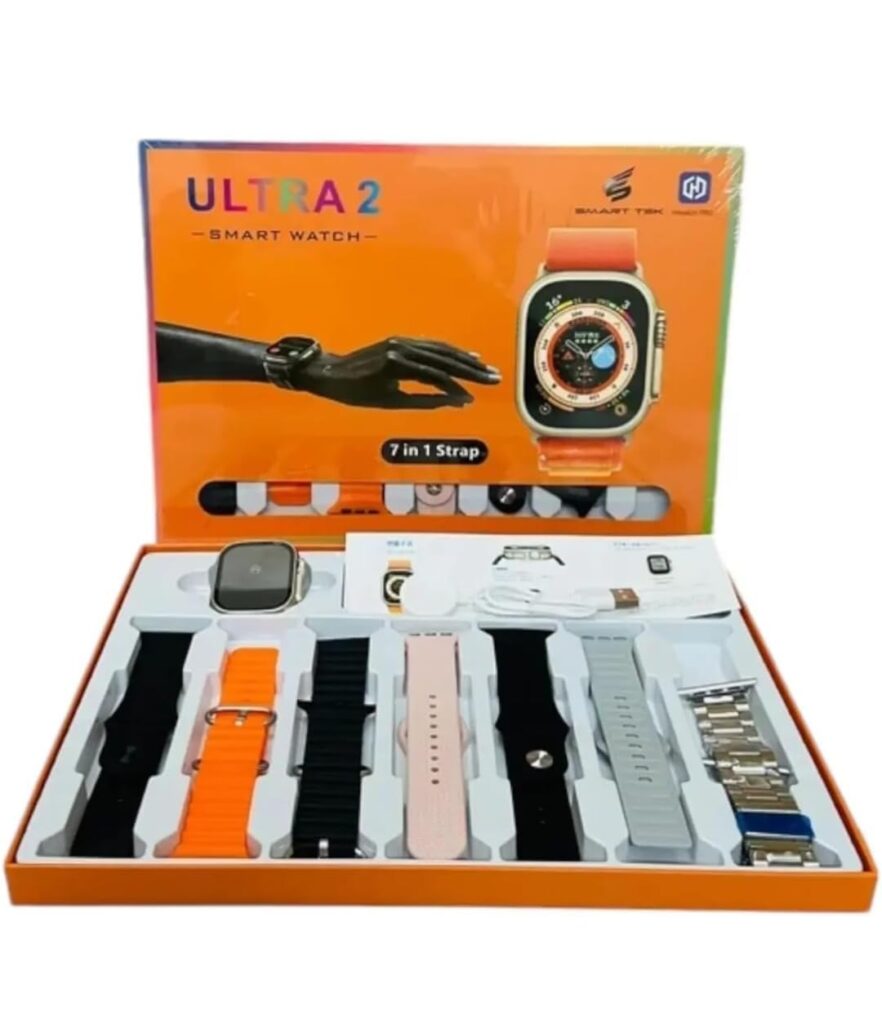 Smart Watch Ultra 2 | 49mm Bluetooth Calling Fitness Watch with 7-in-1 Interchangeable Straps, Heart Rate Monitor & Activity Tracking | Ideal for Health, Fitness