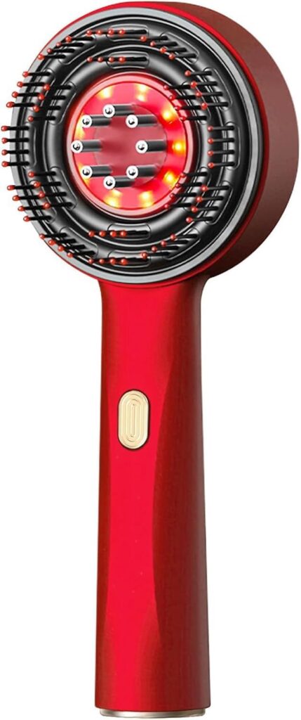 wall love Oil Applicator Comb with Red LED Light Therapy | Corded Electric Scalp Massager with High Vibration | Boosts Hair Growth, Reduces Dandruff, Relieves Stress | 6ml Oil Tank | 3 Hr Run-Time | Type-C Charging (RED)