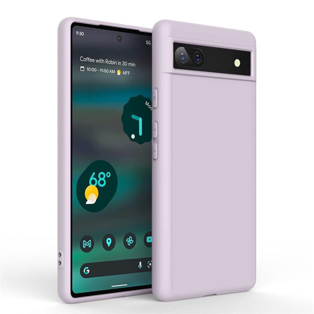 Tobfit TPU Case for Google Pixel 6a, Soft Protective Shockproof Phone Cover, Durable Anti-Scratch Smart Phone Case for Women Men(Purple)