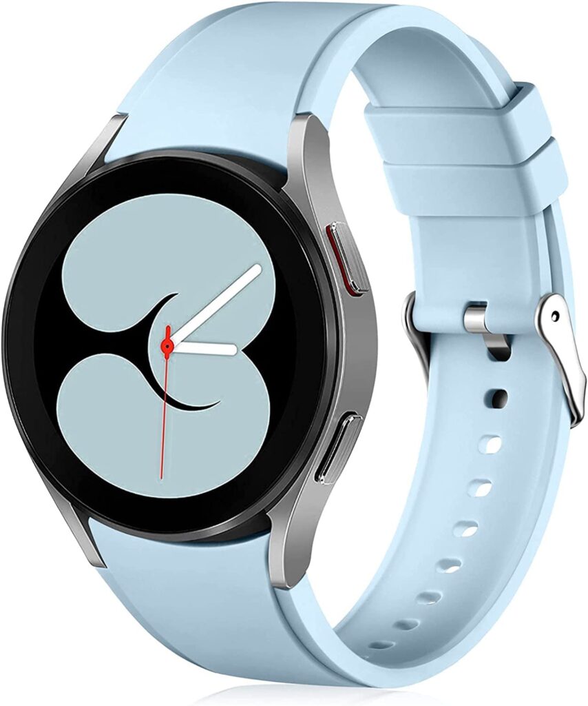 PEFKO PSS33 20MM No Gap Arc Edge Silicone Watch Replacement Bands / Straps Compatible for Samsung Galaxy Watch 4 Band & Galaxy Watch 5 Band 44mm 40mm / Watch 5 Pro Bands 45mm/Galaxy Watch 4 Classic Bands 46mm 42mm, 20mm Sport Strap Wristbands for Men Women Unisex【 👉 Only Silicone Watch Strap ⌚ Watch NOT Included 】