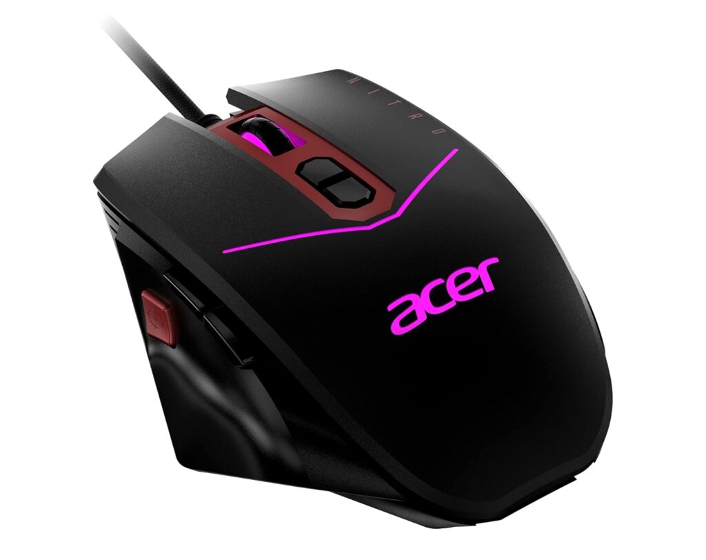 Acer Nitro Gaming Mouse Ii Gaming Mouse With Paw3325 Sensor, Adjustable Dpi & 8 Buttons Including Burst Fire - Usb