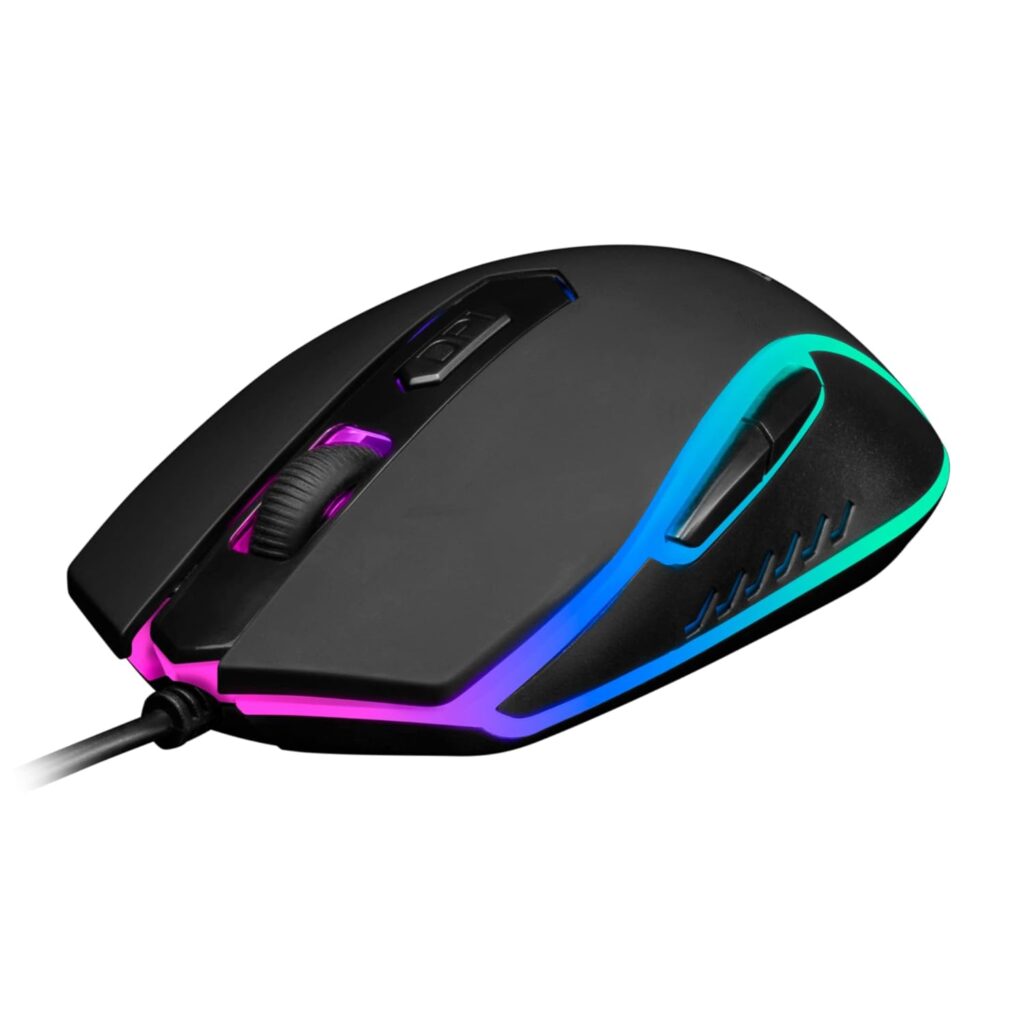 GAMDIAS Aura GS1 Optical Gaming Mouse with 6 Smart Keys and Multicolour Lighting | Advanced Gaming Optical Sensor|Adjustable dpi Upto 3600 1.5m Long Cable