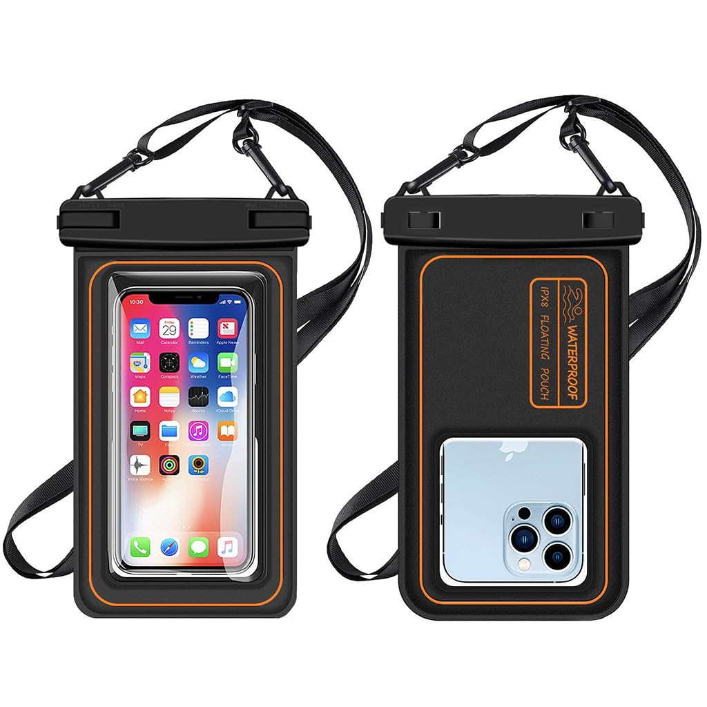 ZORBES® IPX8 Waterproof Mobile Pouch for 7.5'' Phones 30M Underwater Dry Bag with PVC Touchscreen, Secure Lock Seal, Detachable Sling Strap for Swimming, Snorkeling, Beach & Water Sports