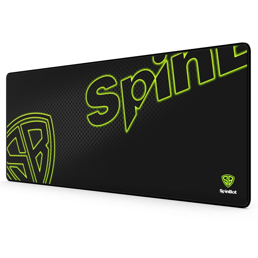 SpinBot Armor XXL Extended Gaming Mouse Pad – 900mmx400mmx5mm Large Desk Mat with Speed Surface, Stitched Edges, Non-Slip Rubber Base – 5mm Thick Pro Gamer Pad