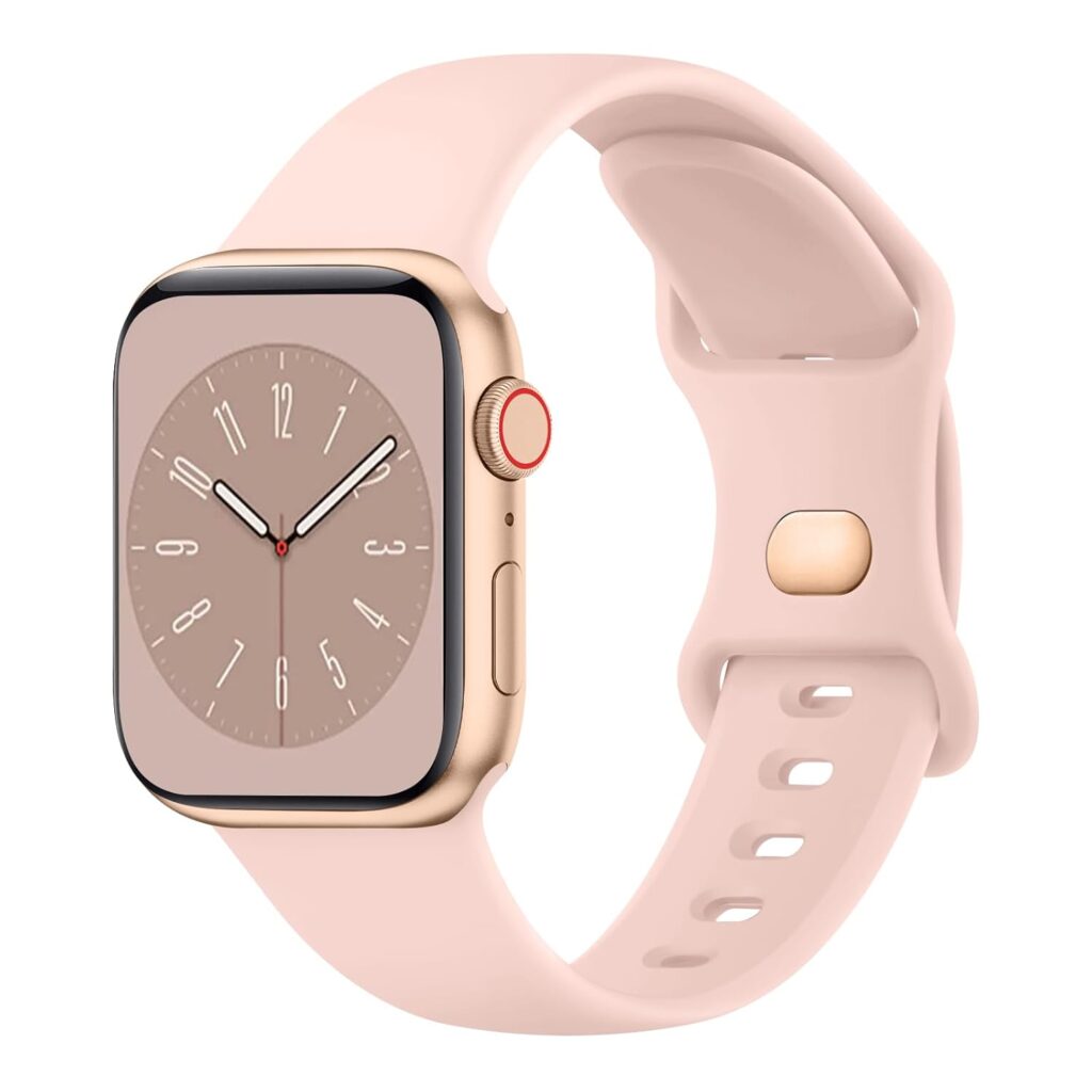 Tobfit Watch Strap Compatible with Apple Watch Series 8 7 6 5 4 3 2 1 SE 38 mm 42mm 40mm 44mm(Watch Not Included), Smartwatch band for Men Women, Strap for iWatch 8 7 6 5 4 3 2 1 (38mm, Chalk Pink)