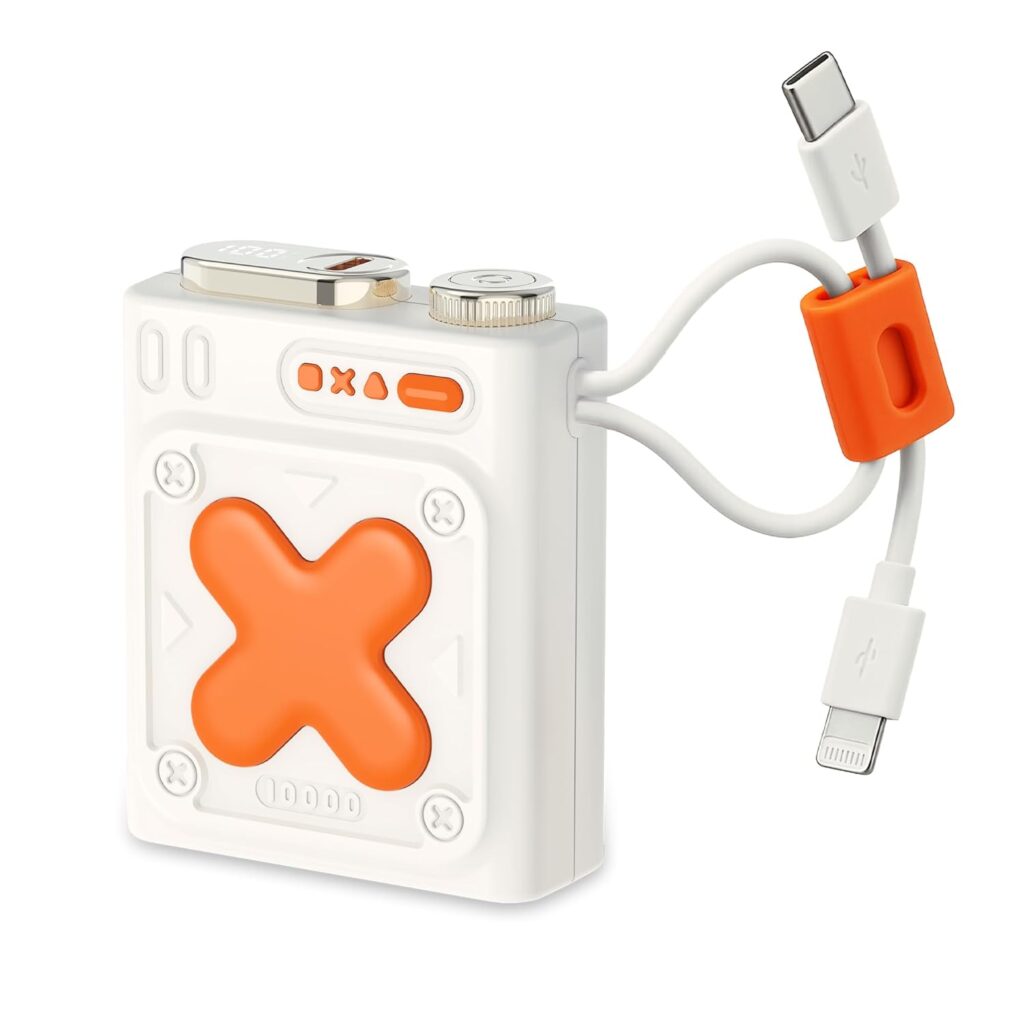 Pebble Rapid Fuel Power Bank, 22.5W Ultra Fast Charging, Built-in Type-C & Lightning Cable, Digital Display, 10-Way Protection, Compact Design