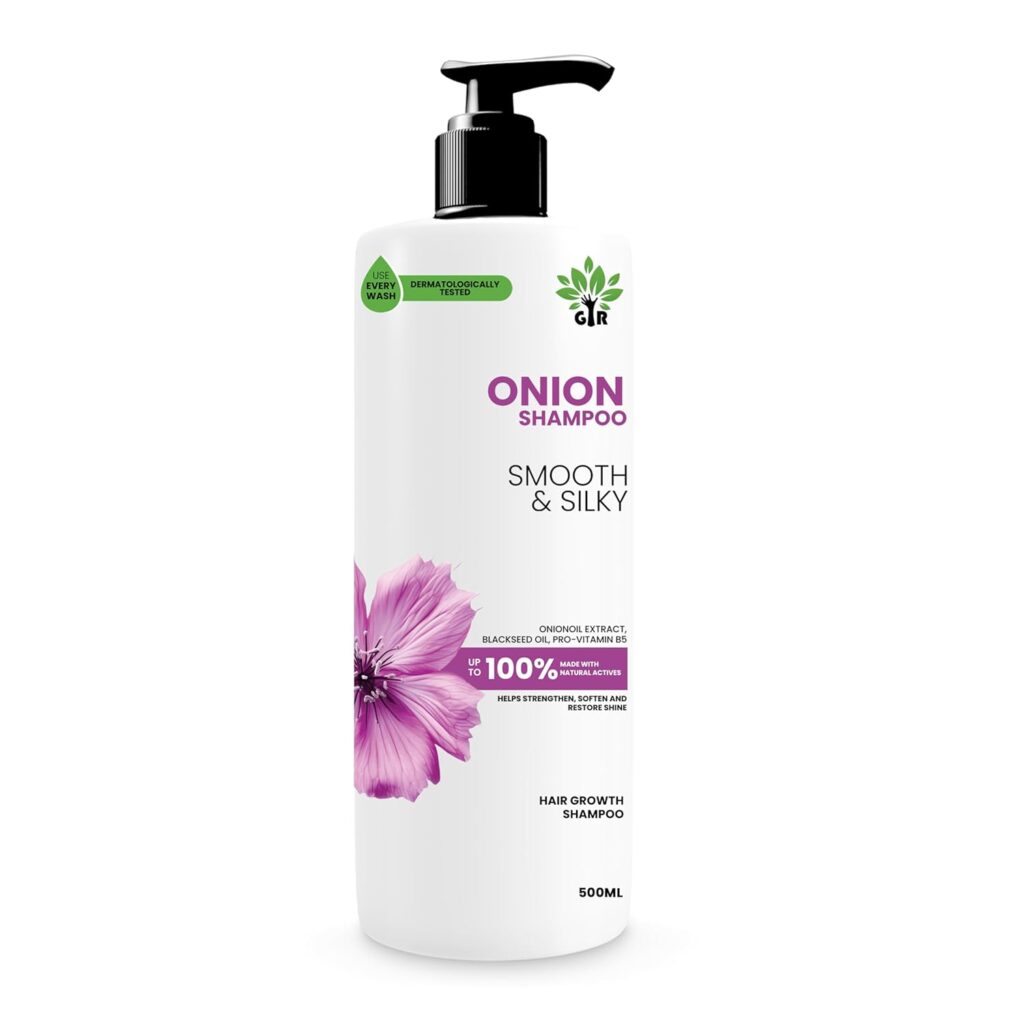 GIR Onion Shampoo with Red Onion Seed Oil Extract, Black Seed Oil & Pro-Vitamin B5 | Controls Hair fall | Helps Strengthen Hair | No Sulphate No Paraben | For Men & Women - (500 ml)