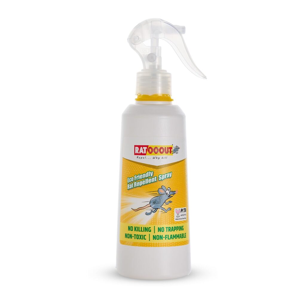 India’s 1st Smell Based Rat Repellent Spray, Natural Essential Oils Based Barrier Drives Rats Out & Blocks Re-Entry, Non-Toxic, Kid & Pet Safe for Home, Kitchen, Car Engine, Warehouse, 350ml