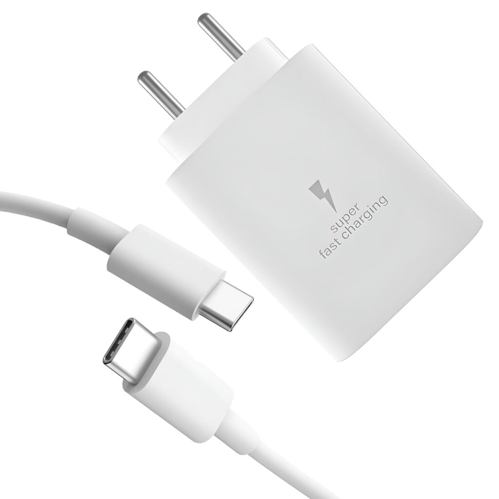 25W Charger with Type C to C Cable Compatible with Samsung Galaxy M06/M05/M16/M15/M36/M35/A16/F06/A36/M14/F14/A14/M34/F34/A34/F35/S25/S24/S23/Tablet/Pad/Super Fast Charging Quick Charge/White