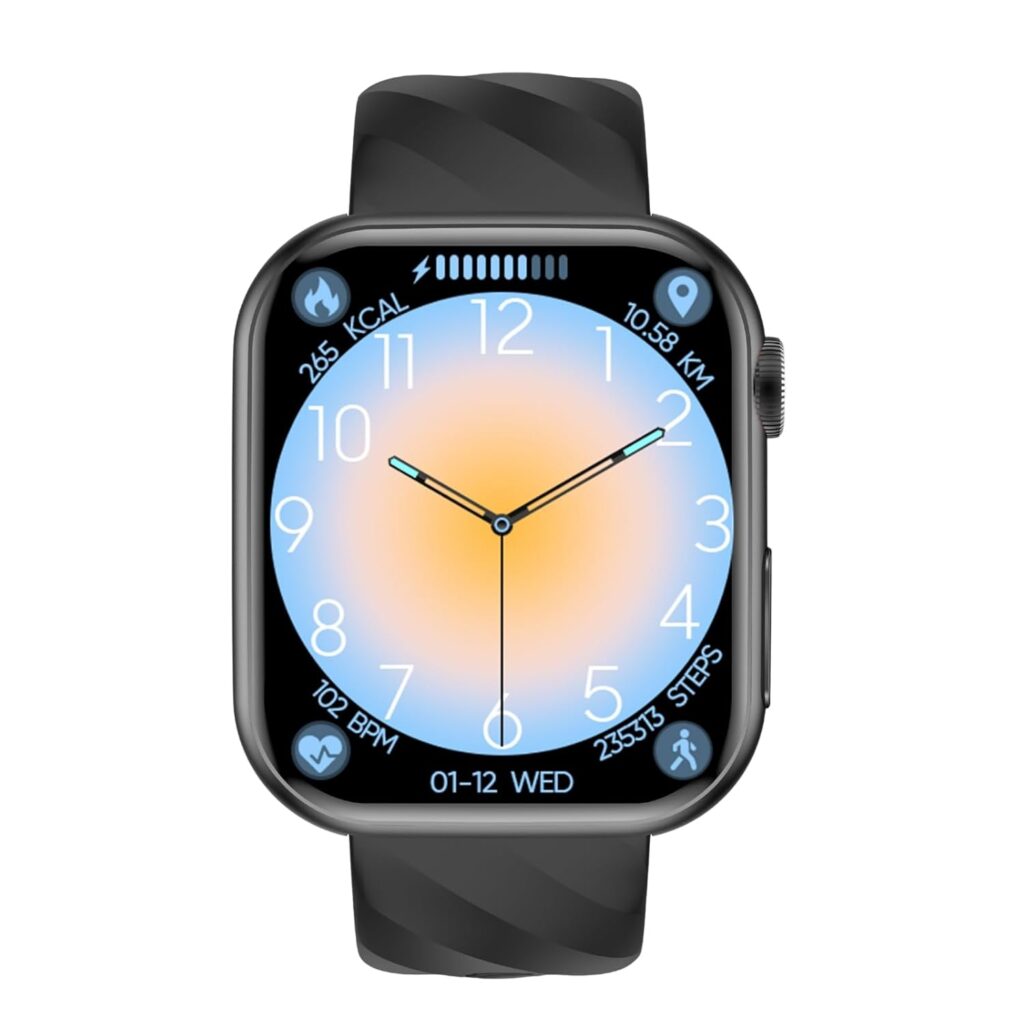 MF15 Smart Health Watch with ECG, Heart Rate Monitor, Blood Pressure Tracker, SpO2 Sensor, Health Glance Display, Fitness Activity Tracking, Black