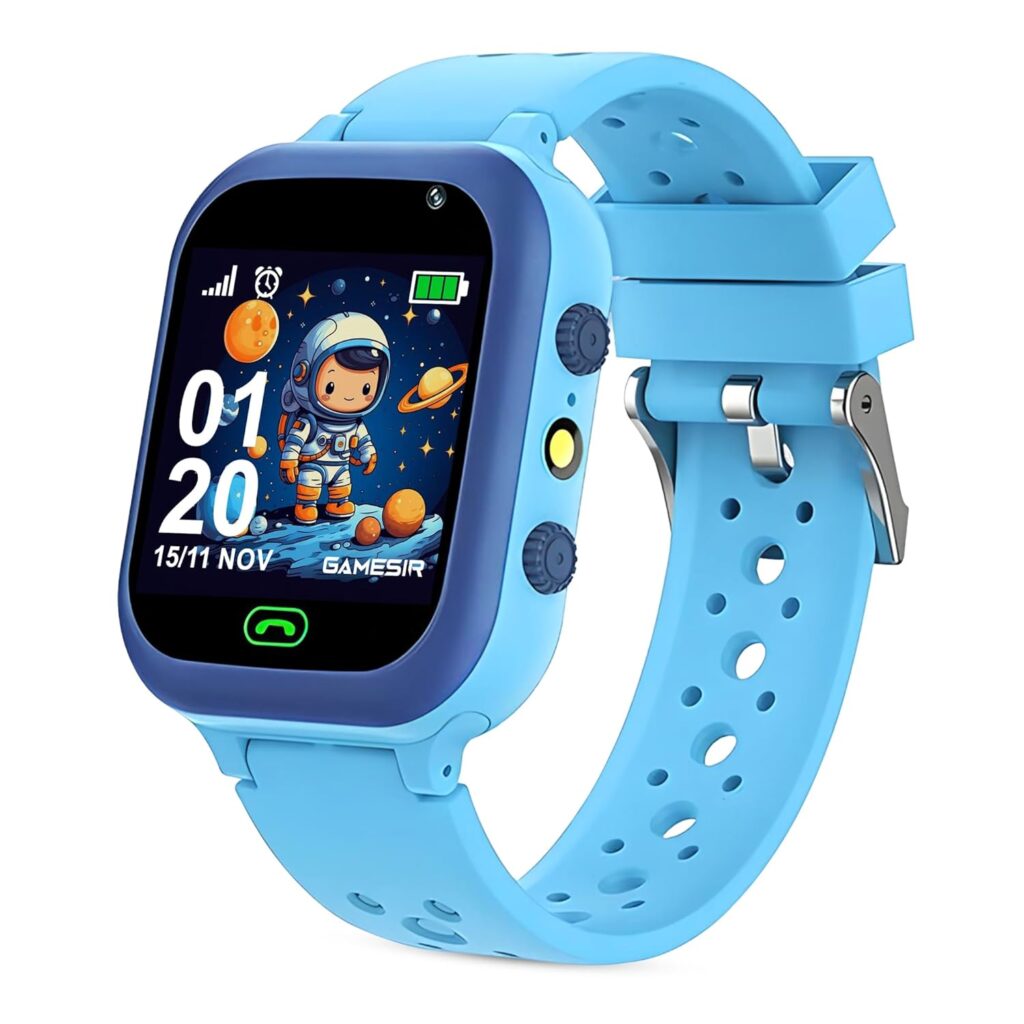 GameSir Q15 Kids Smart Watch 1.44" TFT Display 3G / 4G SIM Support, Learning & Gaming Apps, Gifting Watch, Waterproof, GPS Tracking, Bluetooth Calling Features Smartwatch for Boys & Girls (Blue)