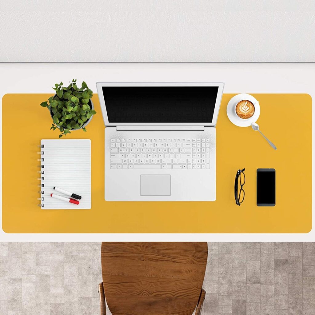 Large Mouse Pad Office Table Accessories Desk Mat Gaming Mouse Pad Gaming Desk Pad Laptop Pad Study Table Accessories Keyboard Mouse pad (Blue Yellow) 80X40 CM