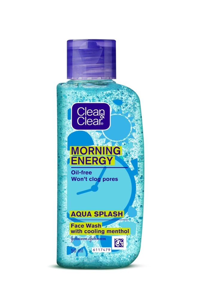 Clean & Clear Morning Energy Aqua Splash Face Wash, Blue, 50 ml