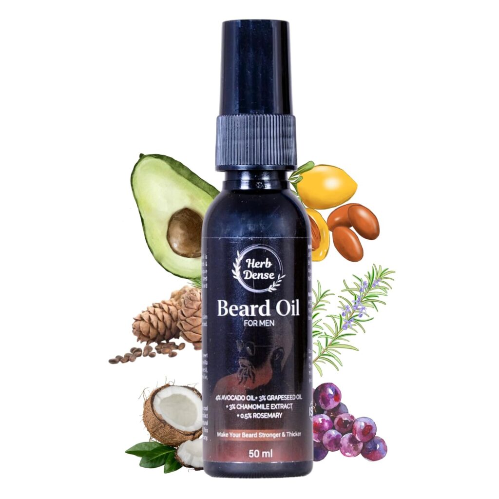 Beard Growth Oil, All Natural Ingredients with Avocado, Coconut, Rosemary, Cedarwood, sweet almond, grape oil etc, 50 ml