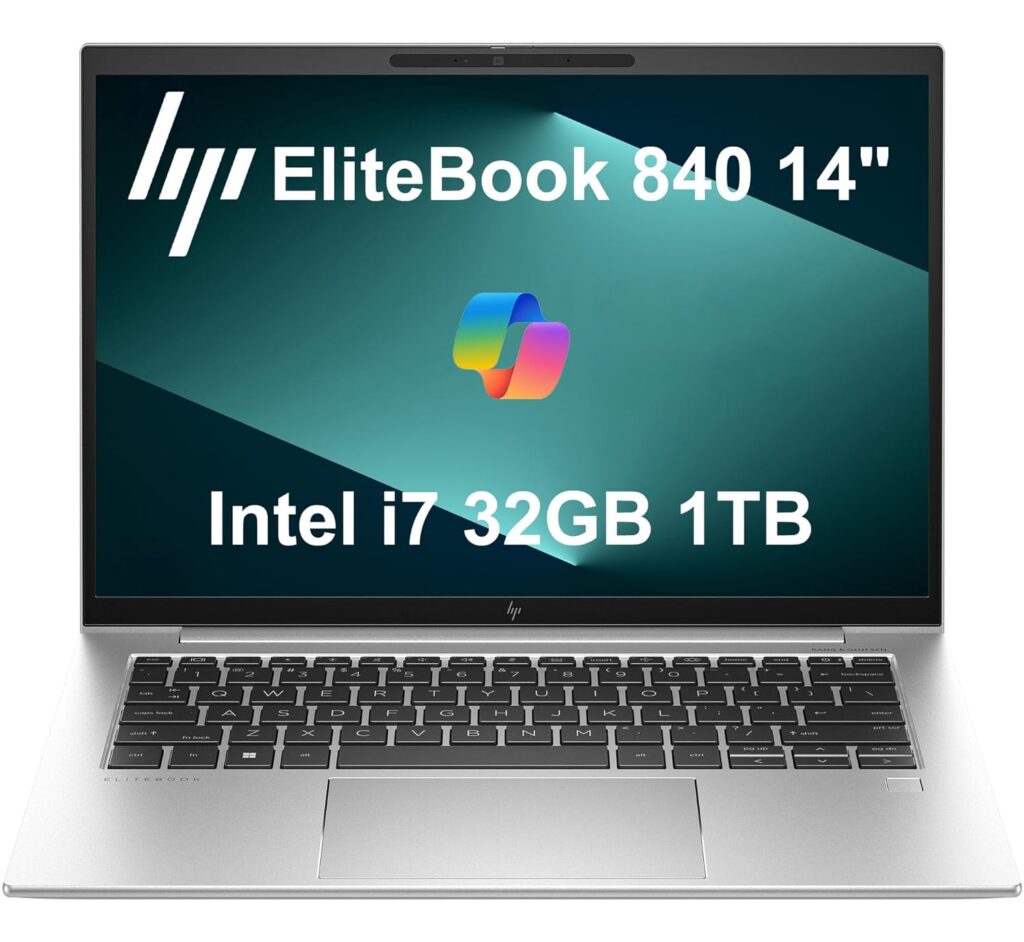 HP EliteBook 840 G10 Business Laptop (14" FHD+ Anti-Glare, Intel 10-Core i7-1355U, 32GB DDR5 RAM, 1TB SSD) Backlit, Fingerprint, 5MP IR Webcam, BO Audio, Wolf Security, Win 11 Pro w/ Copilot, Silver