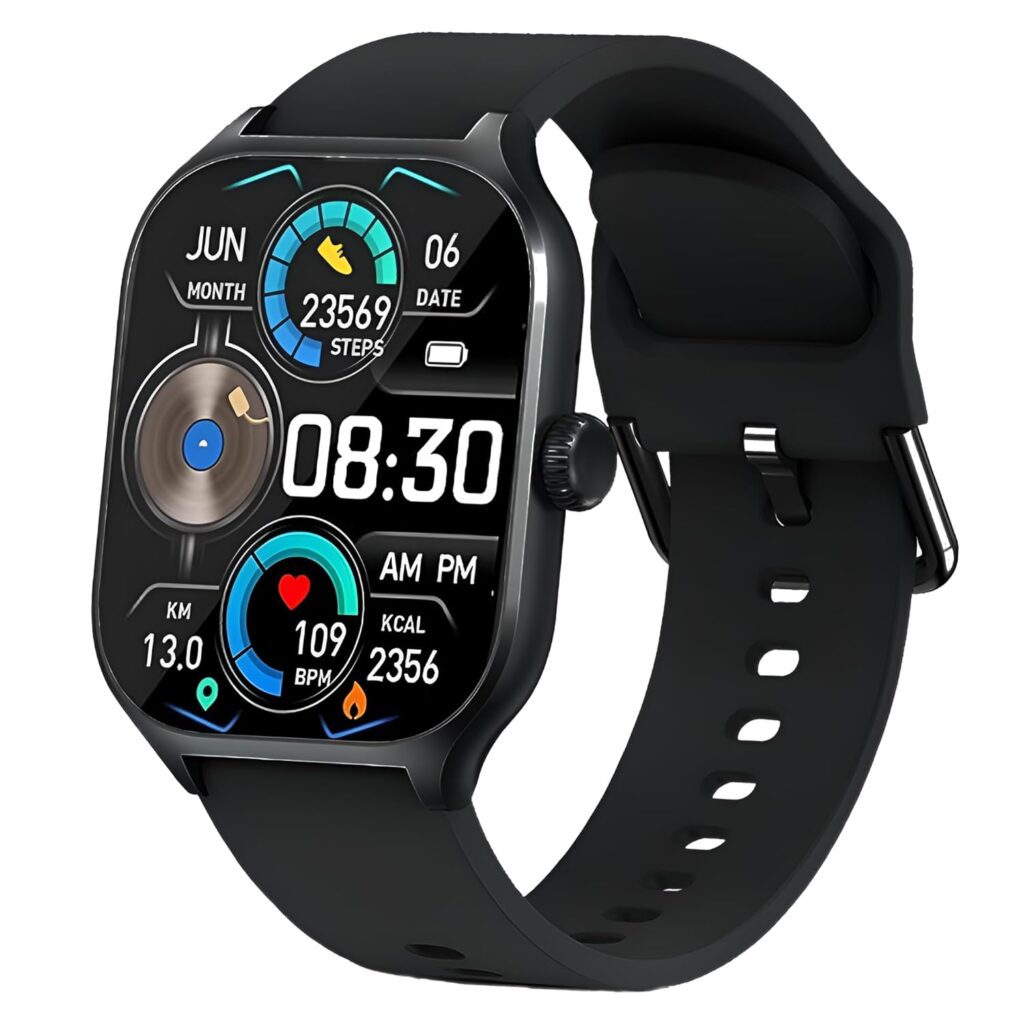 GameSir H9 Smartwatch with Long Battery Life, 2.01" High-Resolution Screen, Bluetooth Calling, IP68 Waterproof, TFT Display, Luxury Design for Men & Women (Black)