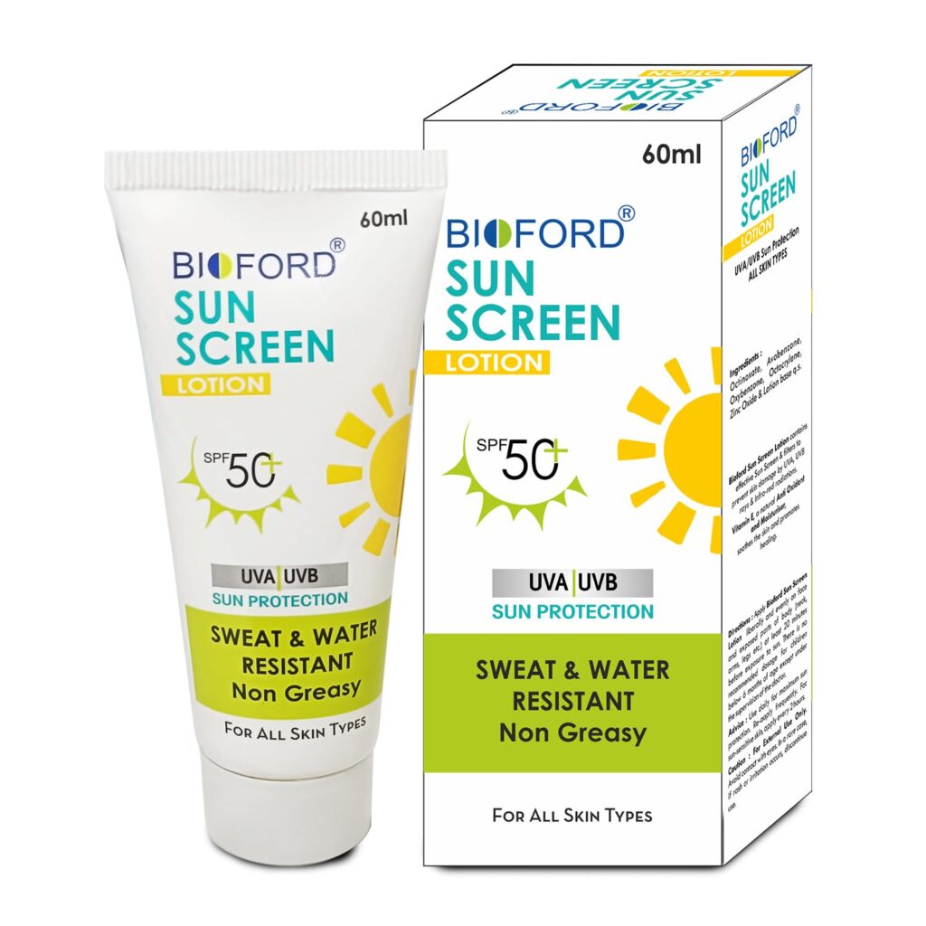 Sunscreen Lotion SPF 50+ PA+++ | One Step Routine for Summer | Non-Greasy, Quick-Absorbing | Sweat & Water Resistant | For Women & Men | UVA UVB Sun Protection | 60ML (Pack of 1)