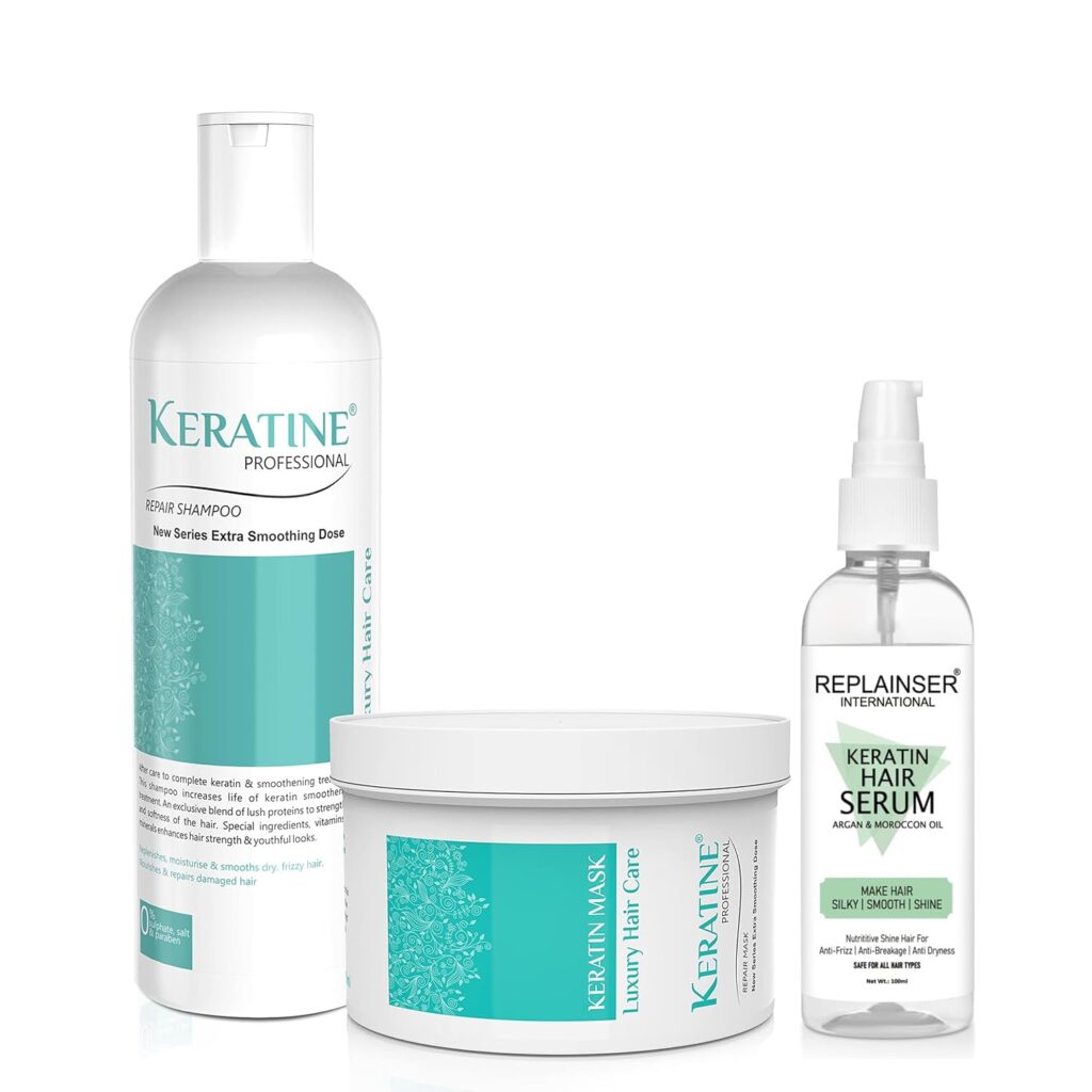 Keratin Professional Keratin Post Treatment Shampoo & Conditioner | Sulphate & Paraben Free | For Keratin Treated Hair | Smoothens, Repairs & Adds Shine | Salon Quality Keratin Hair Care Combo 500ml